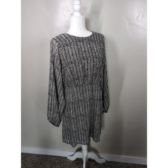 LILI SIDONIO Dress‎ Women Medium Striped Animal Print Lined Boho 3/4 Sleeve - Picture 14 of 15